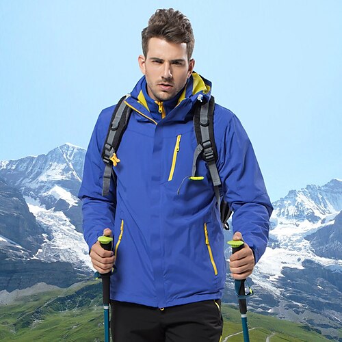 

Men's Hiking 3-in-1 Jackets Ski Jacket Waterproof Hiking Jacket Fleece Winter Outdoor Thermal Warm Waterproof Windproof Fleece Lining Outerwear Trench Coat Top Hunting Ski / Snowboard Fishing