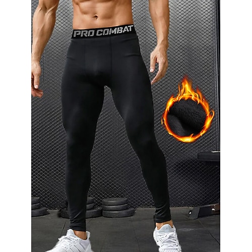 

Men's Long Johns Thermal Underwear Thermal Pants Pure Color Tights / Leggings Daily Gyms Polyester Thermal Comfort Pant Elastic Waist Winter Fall Black