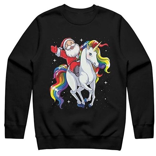 

Kids Boys Ugly Christmas Sweatshirt Pullover Animal Unicorn Santa Claus Long Sleeve Crewneck Children Top Outdoor Sweatshirt Pullover Fashion Adorable Black Winter 7-13 Years