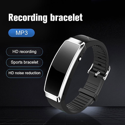 

Portable HD Digital Voice Recorder Wearable Wristband Support Music Player Automatic Intelligent Recording Sports Bracelet for Running Meeting Learning