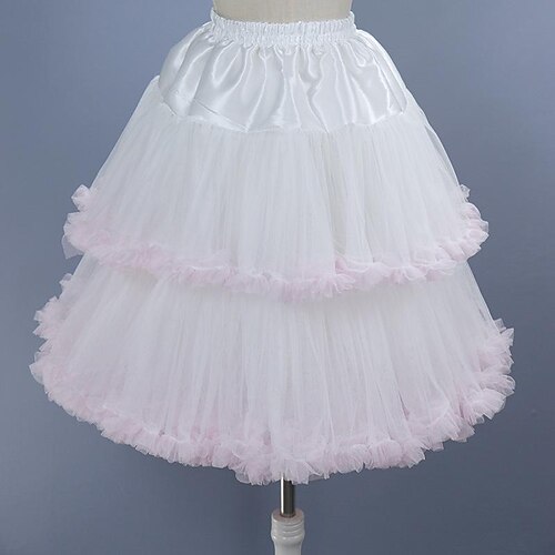 

Women's Petticoat Knee-length Organza Pink Skirts Ruffle Layered Tulle Fashion Performance Casual Daily One-Size / Loose Fit