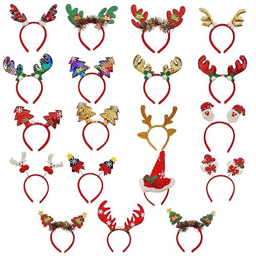 

Christmas Headbands Reindeer Costume Hair Headband Christmas Tree Headbands Elves Party Headbands Xmas Headbands Party Supplies and Favor for Christmas Xmas Gift