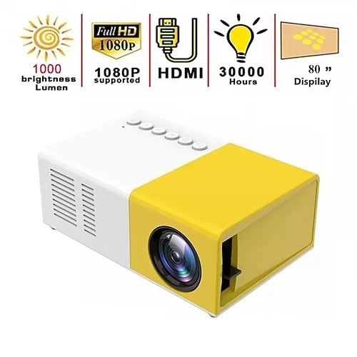 

Portable LED Micro Projector 3D HD LED Home Cinema 1080p Screen Mirroring HDMI USB Audio Projector Streaming and Home Theater