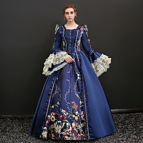 

Prinzessin Shakespeare gotisch Rokoko Vintage inspiriert Mittelalterlich Kleid Partykostüm Maskerade Damen Kostüm Jahrgang Cosplay Party Bühne Maskerade 3/4-Ärmel Ballkleid Kleid Weihnachten