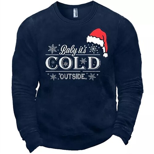 

Men's Sweatshirt Pullover Navy Blue Black Crew Neck Graphic Letter Print Sports Outdoor Sports Streetwear Basic Cool Casual Fall Spring Clothing Apparel Hoodies Sweatshirts Long Sleeve