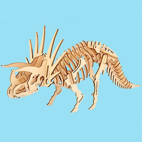 

3D Wooden Puzzle Dinosaur Wood Craft Construction Model Kit DIY Wooden Set for Adults Desk Display Gift for Boys/Girls