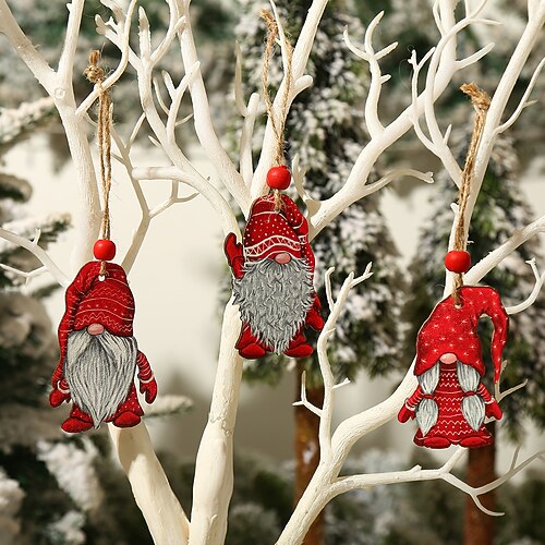 

Christmas Supplies American Home Decoration Props Painted Lovely Forest Hanging Christmas Gift Wooden Hanging Ornaments