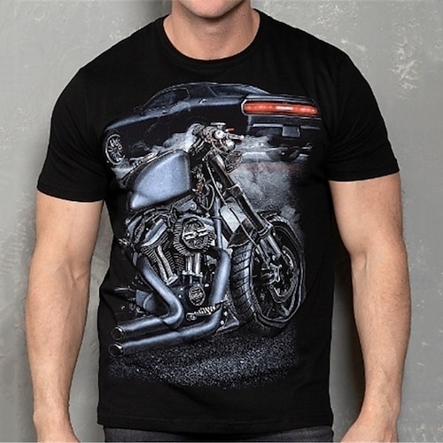 

Herre Plusstørrelser T-shirt Stor og høj Grafisk Rund hals Kortærmet Forår sommer Basale Mode Gade Bekvem Afslappet Sport Toppe