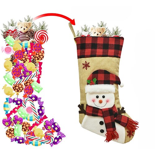 

Christmas Gift Bags Christmas Stocking Xmas Tree Ornaments for Home New Year Socks Noel Natal Navidad Decoration Kids Gifts 2022