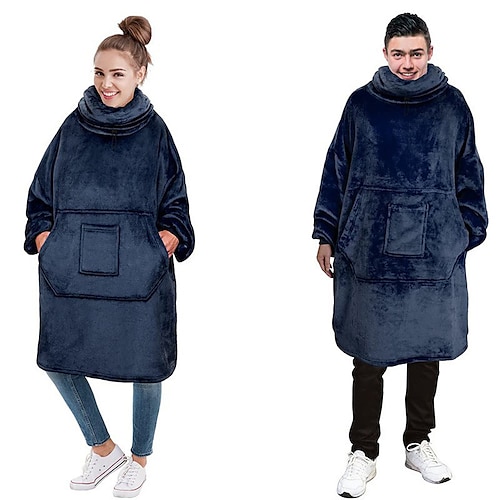 

Ovesized Wearable Blanket Hoodie, Sherpa Fleece Blanket for Women Men Flannel Sherpa Soft Warm Cozy Blanket Jacket Sweater Gift for Adult Teens One Size