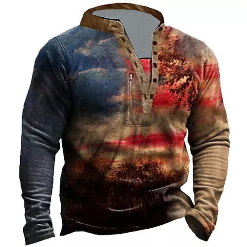 

Men's Sweatshirt Pullover Brown Standing Collar Graphic Prints Zipper Print Daily Sports Holiday 3D Print Basic Streetwear Designer Spring Fall Clothing Apparel Hoodies Sweatshirts Long Sleeve