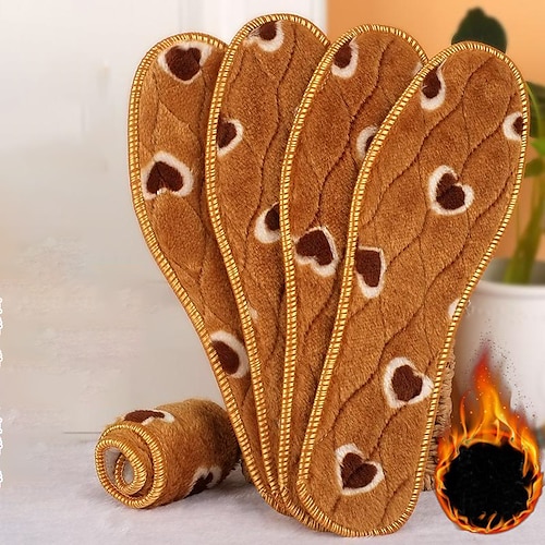 

1 Pair Warm Insole & Inserts / Plush Insole / Foot Warmer Insole Nylon Sole Winter / Fall Unisex Brown