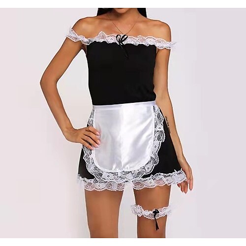 

Ladies Sexy European and American Cosplay One Shoulder Maid Maid Temptation Suit