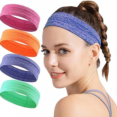

Spandex Sweat Headband Sports Headband Men's Women's Headwear Solid Colored Thermal Warm Breathable Quick Dry for Fitness Running Jogging Spring Summer Autumn / Fall Purple Orange Blue