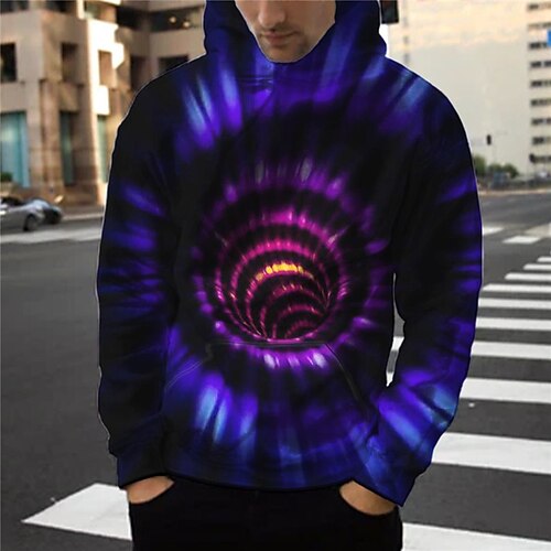 

Men's Pullover Hoodie Sweatshirt Blue Hooded Graphic Prints Print Daily Sports 3D Print Basic Streetwear Designer Spring & Fall Clothing Apparel Hoodies Sweatshirts Long Sleeve