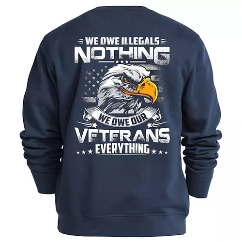 

Men's Sweatshirt Pullover Navy Blue Black Crew Neck Graphic Prints Eagle Print Daily Sports Holiday 3D Print Basic Streetwear Designer Spring Fall Clothing Apparel Hoodies Sweatshirts Long Sleeve