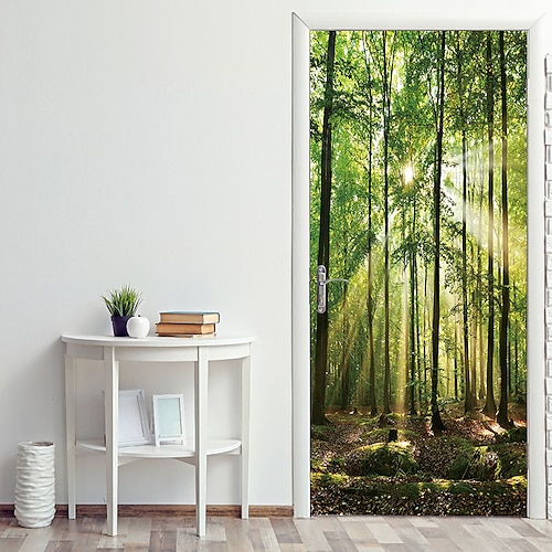 

The Sunshine Forest Door Stickers Decorative Waterproof Door Decal Decor 38.5200cm2Pcs