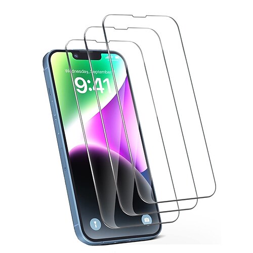 

[3 Pack] Phone Screen Protector For Apple iPhone 14 Pro Max 13 12 11 X XR XS Mini Tempered Glass High Definition (HD) 9H Hardness Ultra Thin Phone Accessory