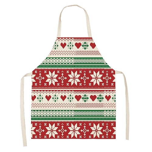 

weihnachtsfeier atmosphäre dekorative schürze schneemann muster druck ärmellose leinenschürze