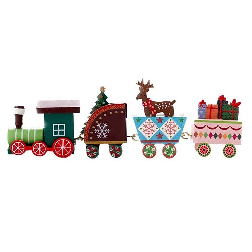 

Christmas Ornaments Christmas Painted Wooden Train Ornaments Children's Toys And Gifts