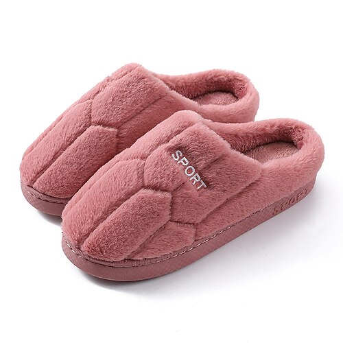 

Women's Slippers Home House Slippers Fleece Slippers Memory Foam Slippers Winter Flat Heel Round Toe Casual Satin Loafer Solid Colored Light Purple Light Pink Rosy Pink