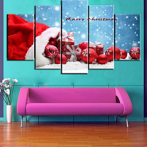 

5 Paneles Christmas Prints/Posters Christmas Gift Wall Art Modern Picture Home Decor Wall Hanging Gift Rolled Canvas Unframed Unstretched