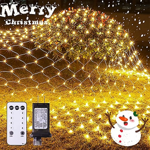 

Net Lights Outdoor Christmas Decorations 9 Colors 8 Modes Remote Control Waterproof Connectable 6m x 4m / 3m x 2m/ 1.5M x 1.5M for Outdoor Garden Party Decor (Purple Red) 672/192/96LEDs 31V