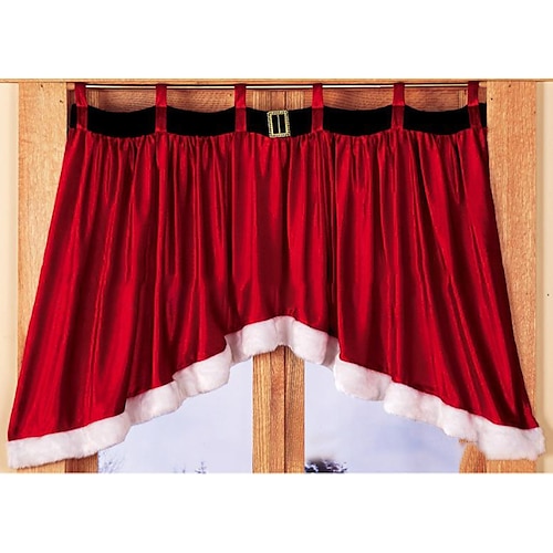 

Christmas Curtains Red High-Grade Velvet,Red Christmas Curtains for Living Room for Bed Room and Christmas Party