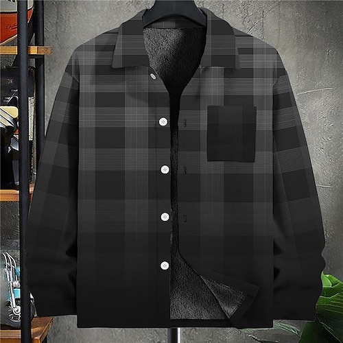 

Men's Shirt Plaid Graphic Prints Turndown Yellow Gray 3D Print Outdoor Street Long Sleeve Button-Down Print Clothing Apparel Fashion Designer Casual Soft