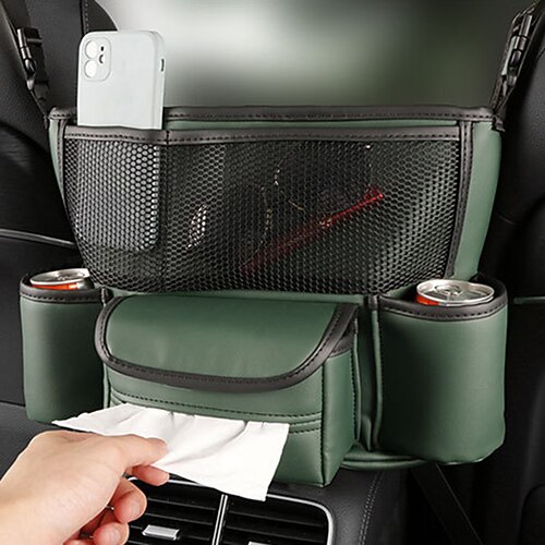 

car storage bag center console armrest box multi-function isolation block bag storage bag nappa leather car interior storage