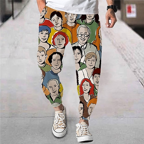 

Men's Joggers Trousers Drawstring Elastic Waist 3D Print Cartoon Graphic Prints Comfort Breathable Sports Outdoor Casual Daily Streetwear Designer Rainbow Micro-elastic
