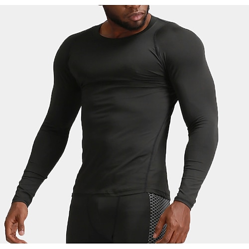 

Men's Running T-Shirt Compression Shirt Long Sleeve Compression Clothing Athletic Winter Spandex Breathable Quick Dry Moisture Wicking Gym Workout Running Active Training Sportswear Activewear Solid