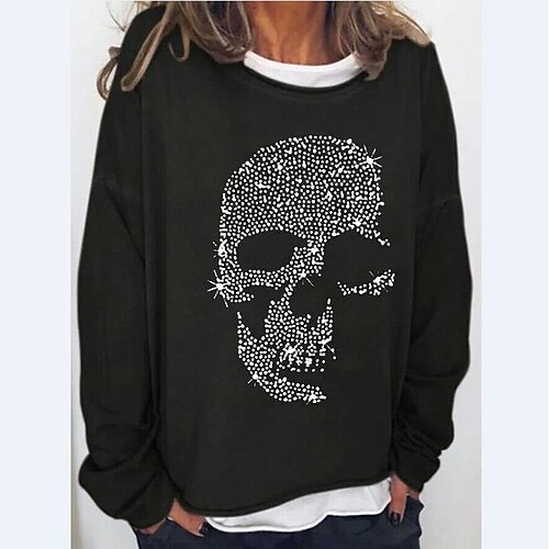 

Women's Sweatshirt Pullover Basic Black Blue Purple Graphic Street Round Neck Long Sleeve S M L XL 2XL 3XL