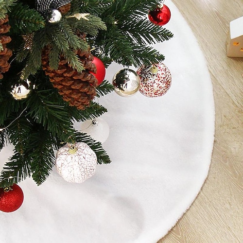 

Christmas Tree Skirt Pure White Plush Christmas Decorations Christmas Tree Accessories Home Rug