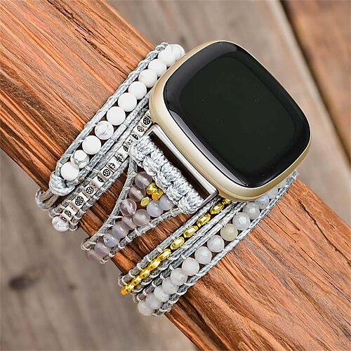 

1PC Smart Watch Band Compatible with Fitbit Versa 3 / Sense Versa 2 / Versa / Versa Lite Fabric Smartwatch Strap Handmade Adjustable Breathable Handmade Braided Rope Replacement Wristband