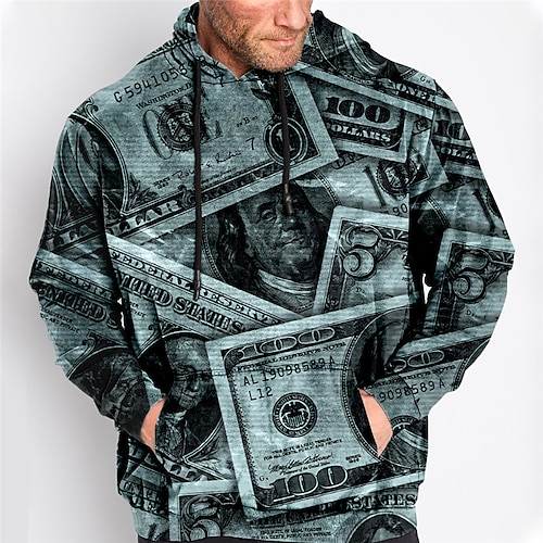 

Herre Plusstørrelser Pullover hættetrøje sweatshirt Stor og høj 3D-udskrivning Hætte Langærmet Forår & Vinter Basale Mode Gade Bekvem Dagligdagstøj Ferierejse Toppe