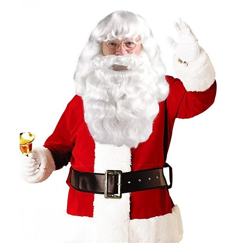 

Christmas Party wigs Christmas Party Santa Claus Wig and Beard Set Deluxe HX-002