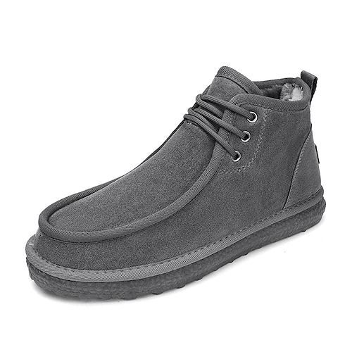 

Men's Boots Suede Shoes Snow Boots Fashion Boots Winter Boots Fleece lined Casual Daily Suede Warm Black Khaki Gray Winter