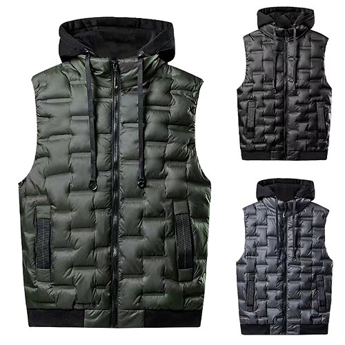 

Men's Hiking Vest Sleeveless Top Outdoor Thermal Warm Windproof Quick Dry Winter POLY Army Green Grey Black Climbing Camping / Hiking / Caving Traveling