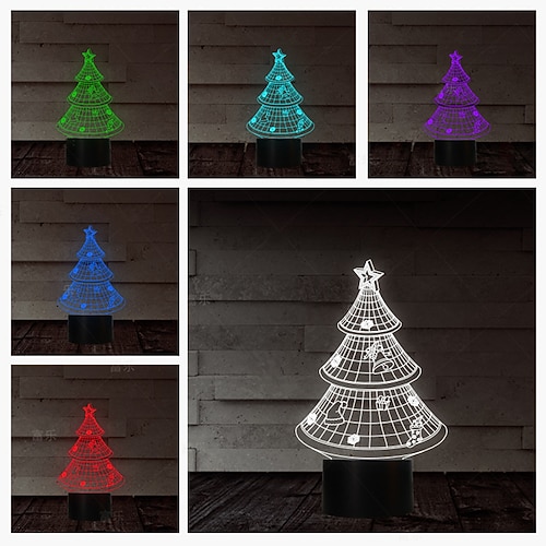 

Christmas Tree 3D Night Light Touch 7 Color USB