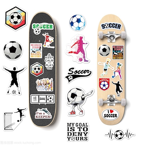 

250 Pcs Football Stickers Cartoon Sports World Cup Ball American Waterproof Skateboard Suitcase Football Stickers