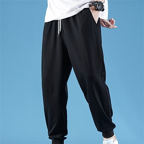 

Men's Fleece Pants Sweatpants Winter Pants Trousers Drawstring Elastic Waist Elastic Cuff Solid Color Comfort Breathable Casual Daily Streetwear Cotton Blend Sports Fashion 1 2 Micro-elastic