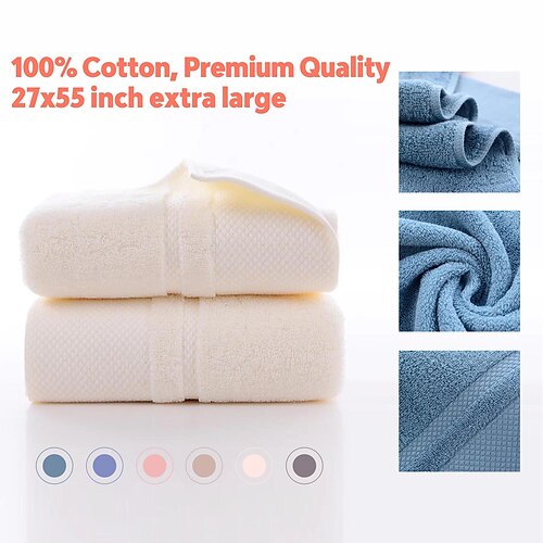 

100% Cotton Bath Towels Soft Cotton Bath Towel Premium Quality for Bathroom, 70140cm/27""55""in Extra Large Bath Towels 1 Piece, Bathroom Shower Towels Bath Towels