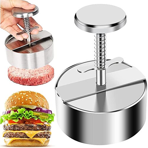 

Hamburger Press, 304 Stainless Steel Hamburger Patty Maker Non-Stick Burger Press DIY Meat Processing Dishwasher Safe Kitchen Accessories for Making Meat Patties and Thin Burgers