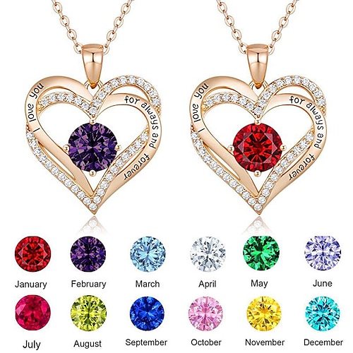 

Pendant Necklace For Women's Diamond Party Evening Gift Birthday Party Alloy Fancy Heart