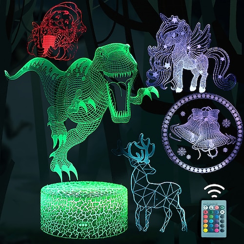 

3D Night Light Gift for Kids Illusion Lamp Kids 16 Colors Changing Lamp Smart Touch Remote Control Party Supplies as Birthday Xmas Gift Idea for Girls Boys