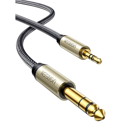 

UGREEN 6.35mm 1/4 Male to 3.5mm 1/8 Male TRS Stereo Audio Cable with Zinc Alloy Shell and Nylon Braid Compatible with iPods Laptops Home Theater Equipment and Amplifiers