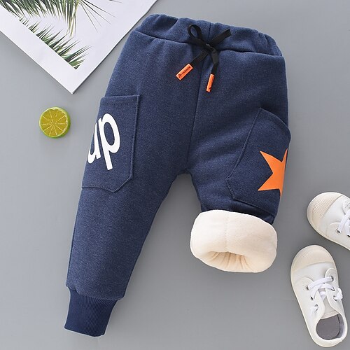 

Toddler Boys Sweatpants Trousers Pocket Graphic Letter Pants Outdoor Cool Daily Black Blue Khaki / Winter / Fall