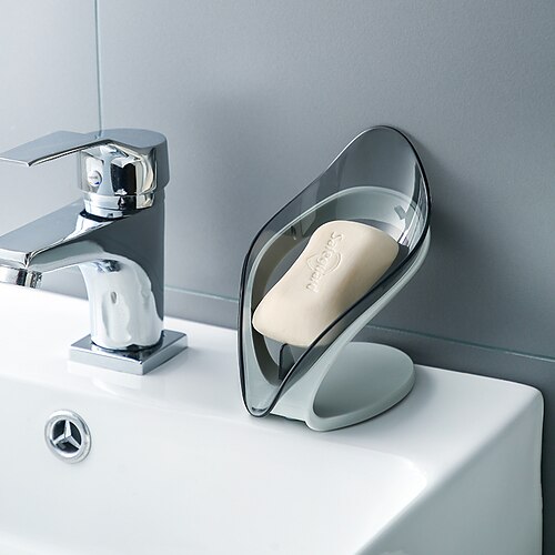 

Leaf Soap Box Punch Free Toilet Soap Holder Home Shelf Suction Cup Creative Laundry Drain Toilet