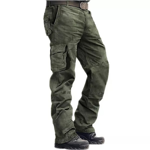 

Men's Cargo Pants Trousers Work Pants Multi Pocket 6 Pocket Solid Color Comfort Breathable Casual Daily Streetwear Cotton Blend Sports Fashion ArmyGreen Khaki Micro-elastic